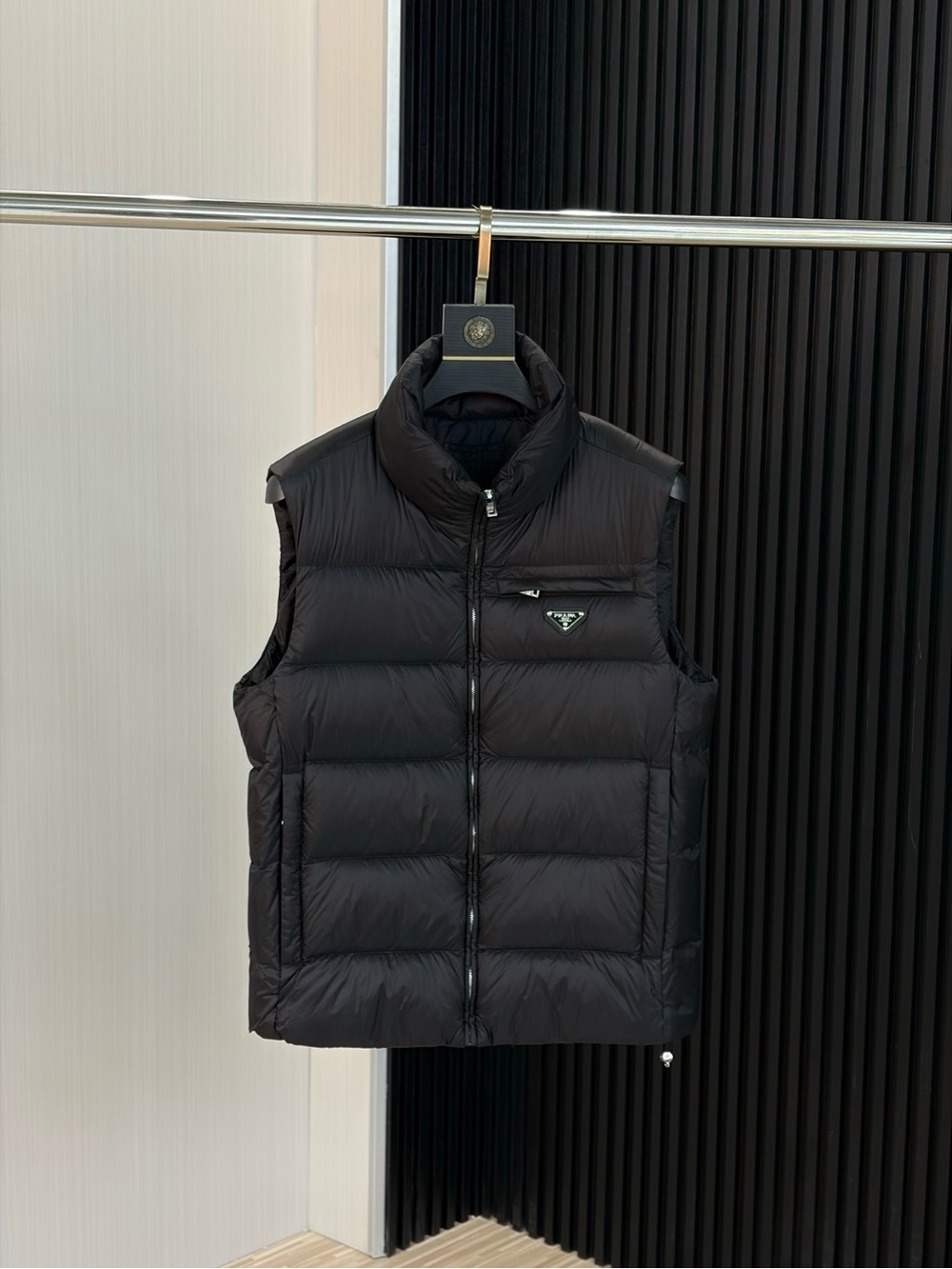 Prada Black Quilted Down Vest